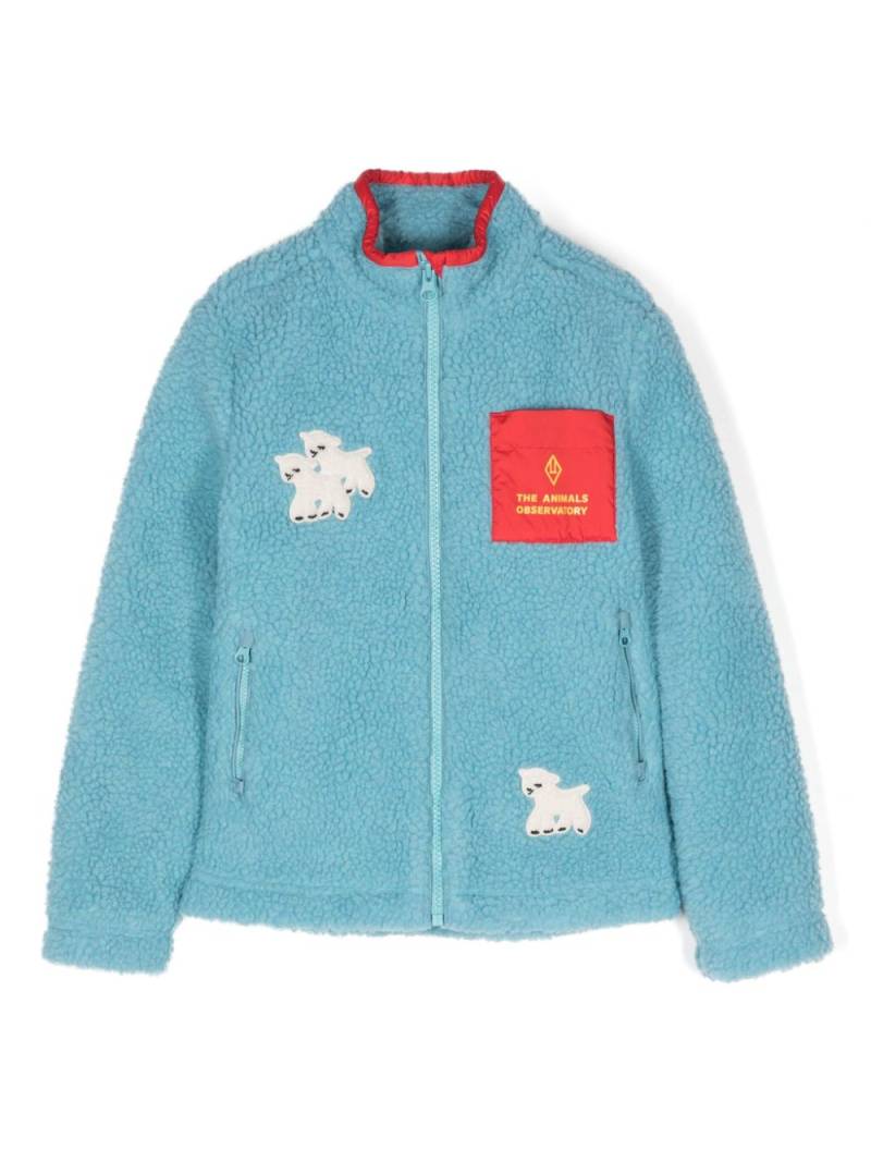 The Animals Observatory Shrew fleece zip-up jacket - Blue von The Animals Observatory