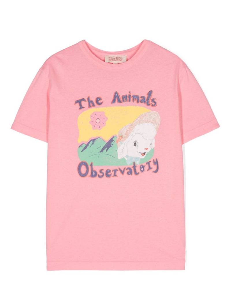 The Animals Observatory The Sheep logo-print T-shirt - Pink von The Animals Observatory