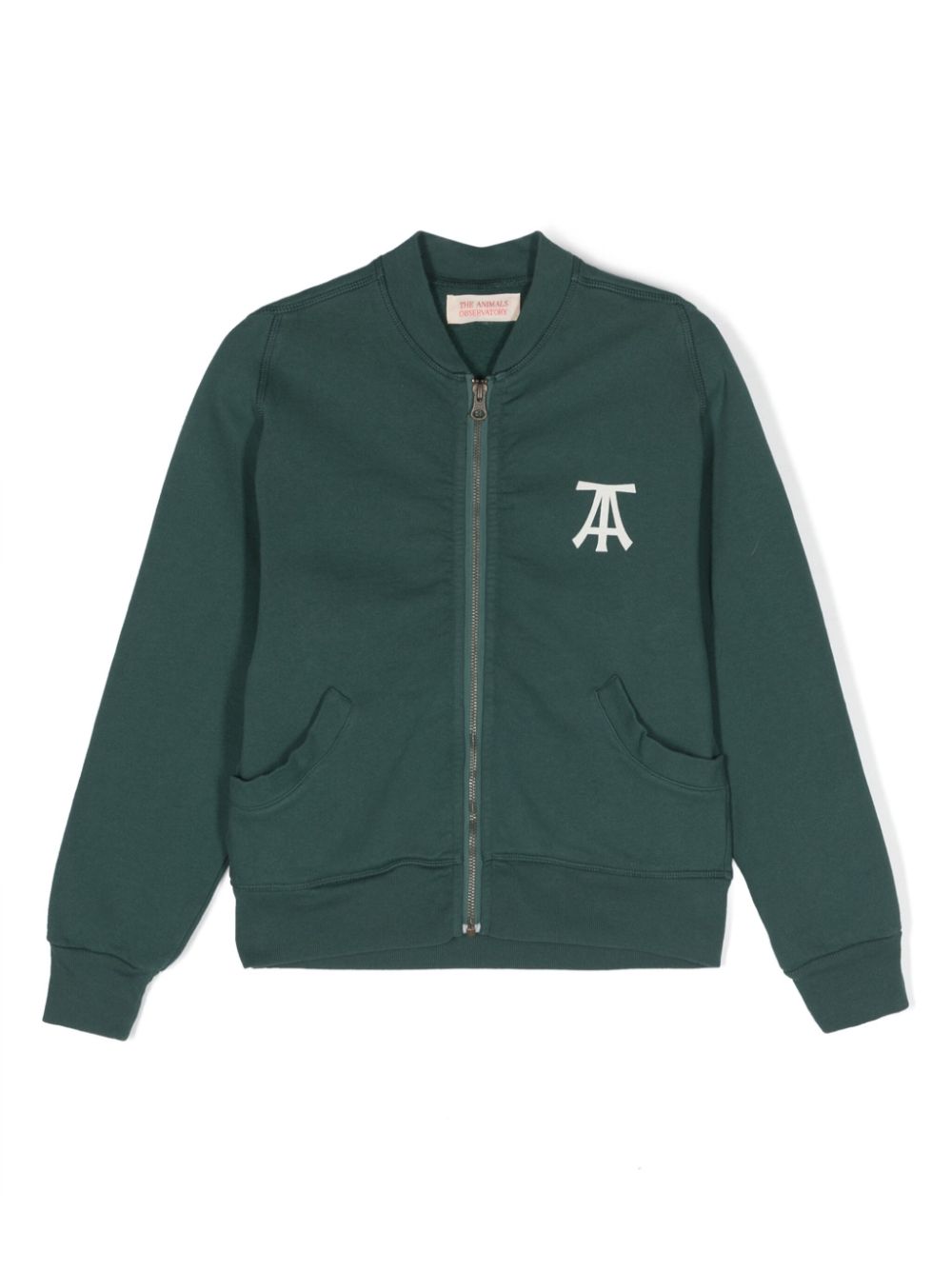 The Animals Observatory Zebra logo-print bomber jacket - Green von The Animals Observatory