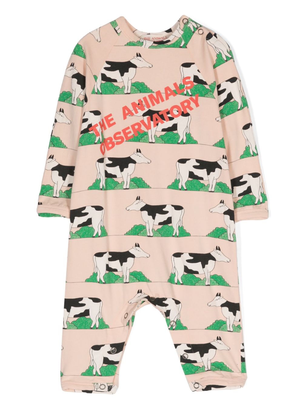 The Animals Observatory cows-print jersey romper - Pink von The Animals Observatory