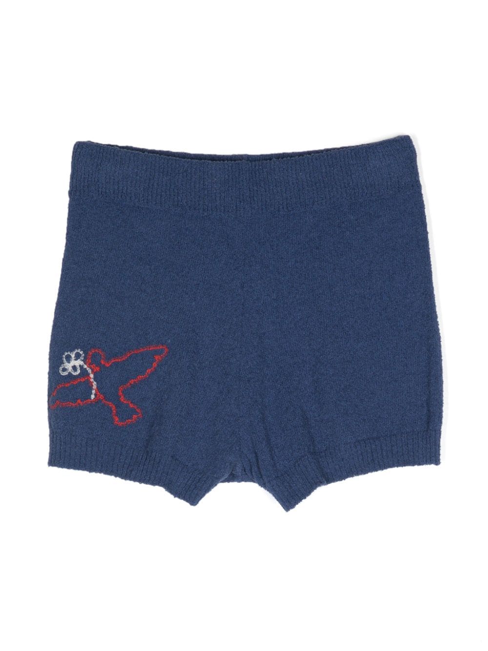 The Animals Observatory embroidered terry-cloth shorts - Blue von The Animals Observatory