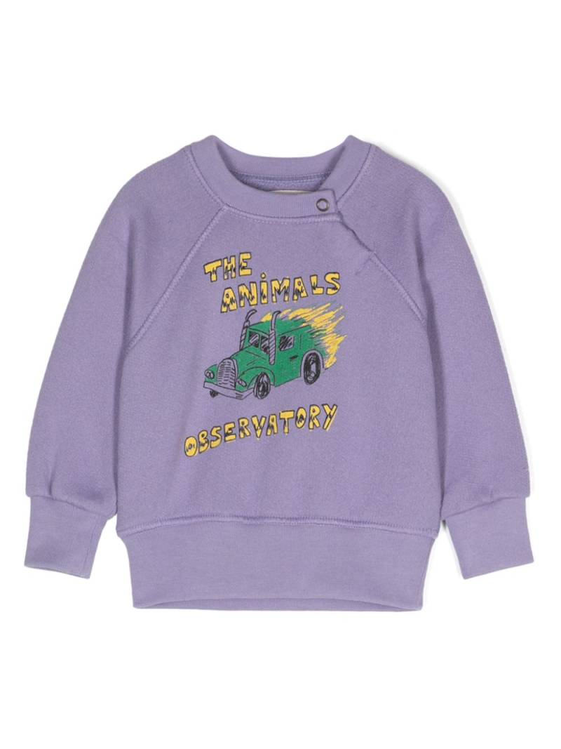 The Animals Observatory illustration logo-print sweatshirt - Purple von The Animals Observatory