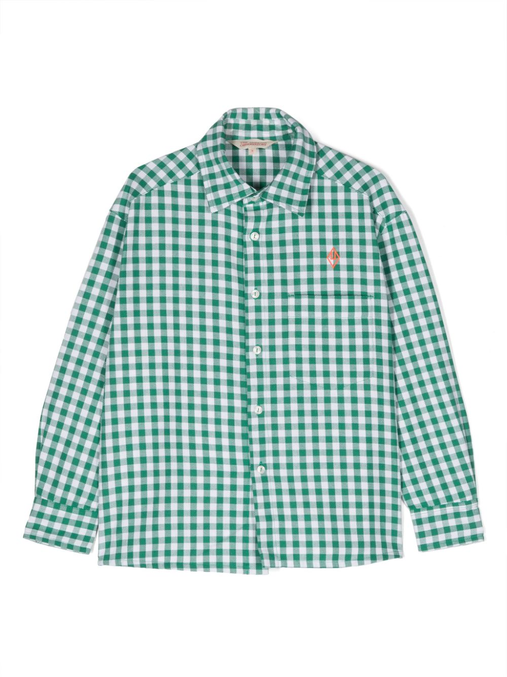 The Animals Observatory logo-embroidered checked shirt - Green von The Animals Observatory