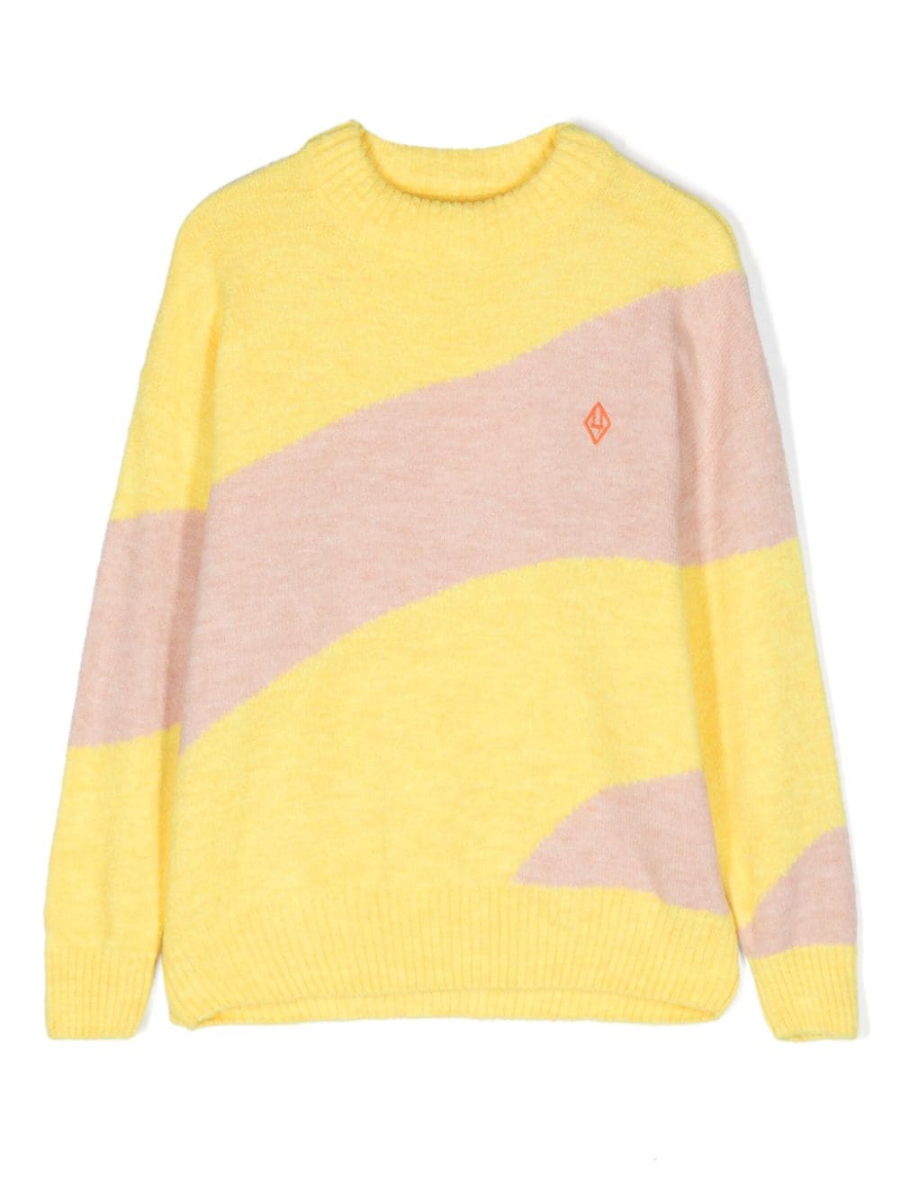 The Animals Observatory logo-embroidered contrasting-trim jumper - Yellow von The Animals Observatory