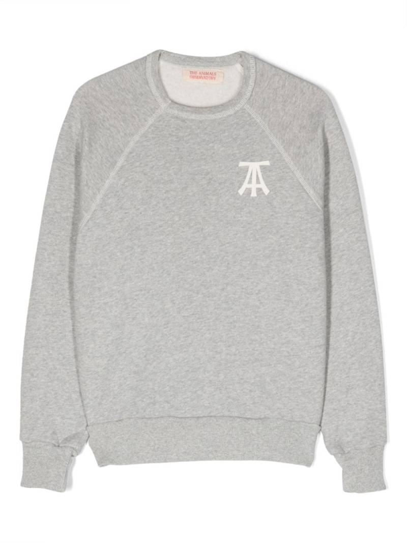 The Animals Observatory logo-embroidered cotton sweatshirt - Grey von The Animals Observatory