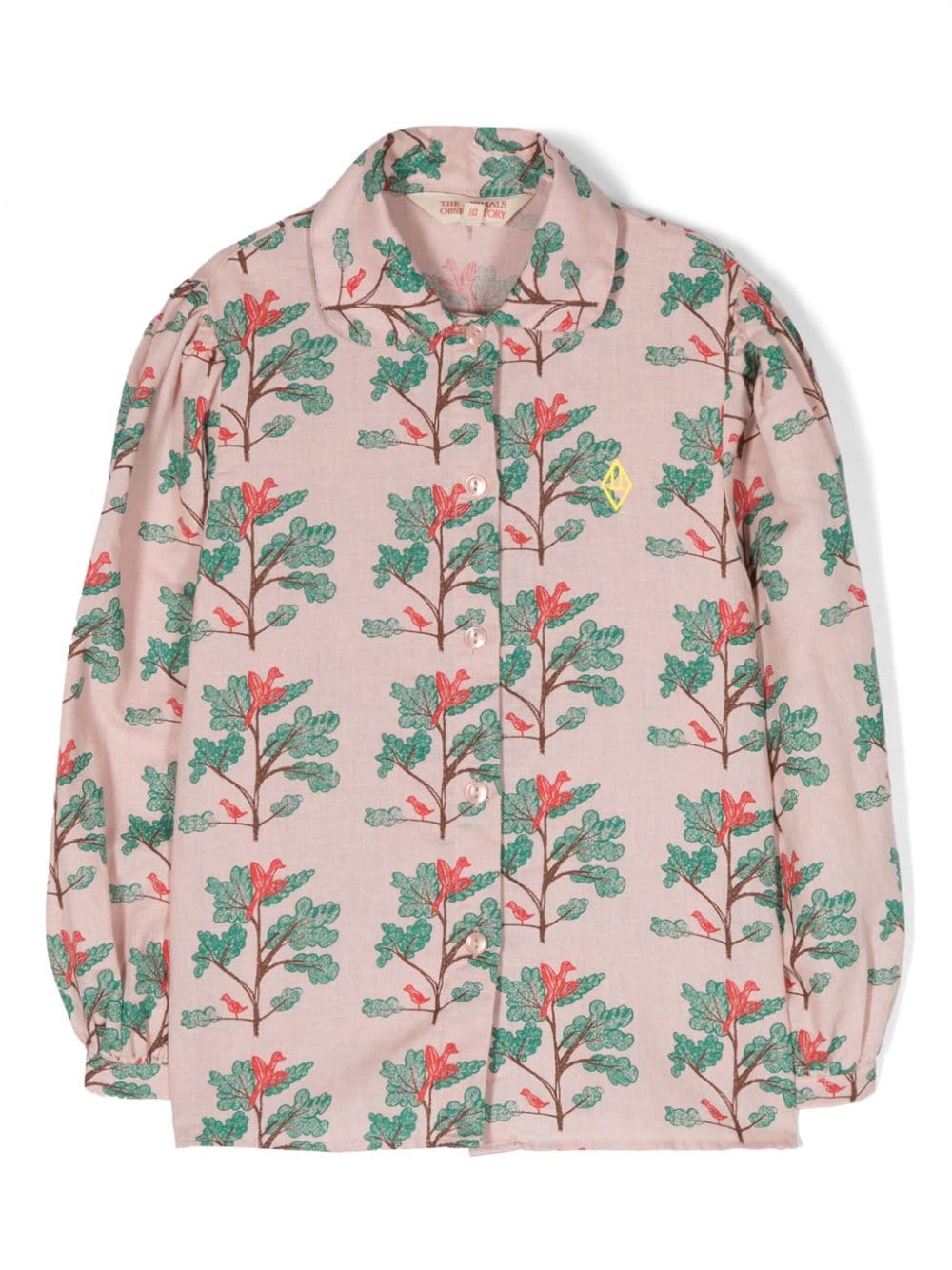 The Animals Observatory logo-embroidered graphic-print shirt - Pink von The Animals Observatory