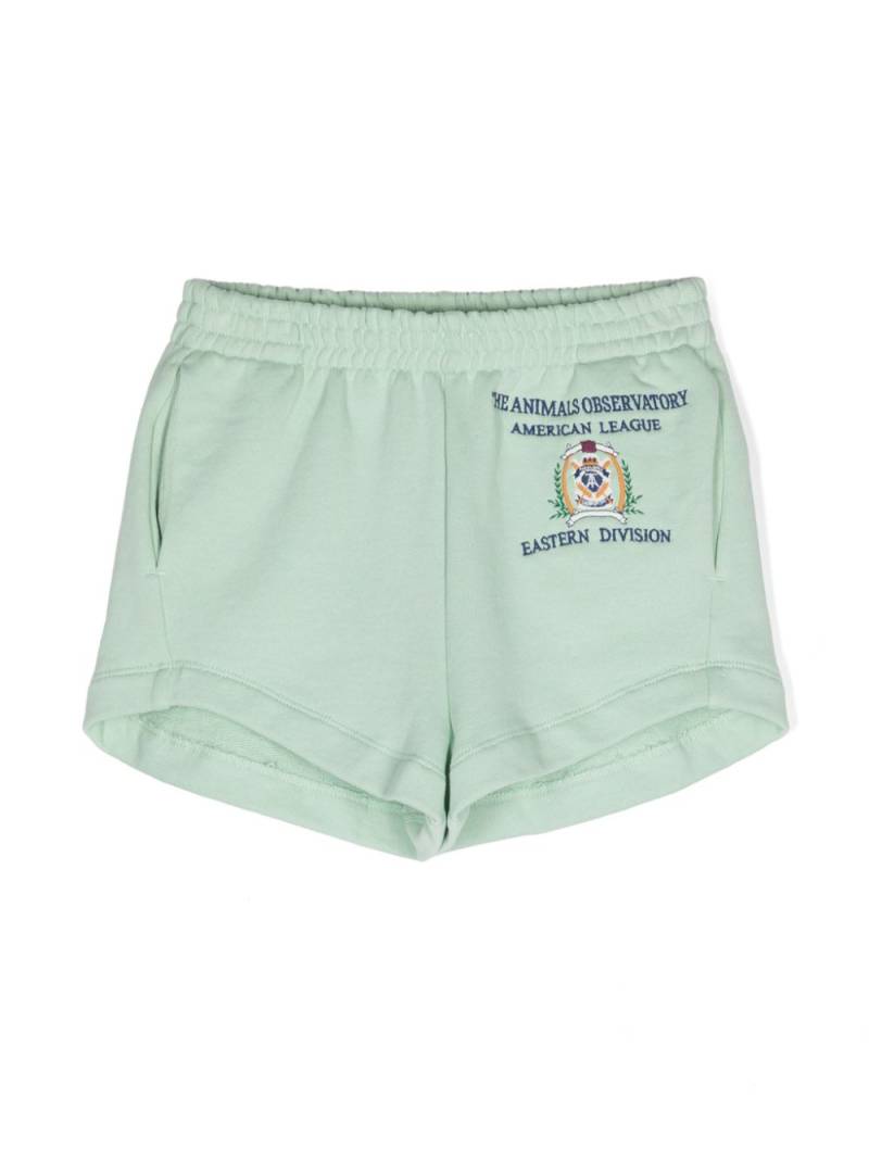 The Animals Observatory logo-embroidered jersey shorts - Green von The Animals Observatory