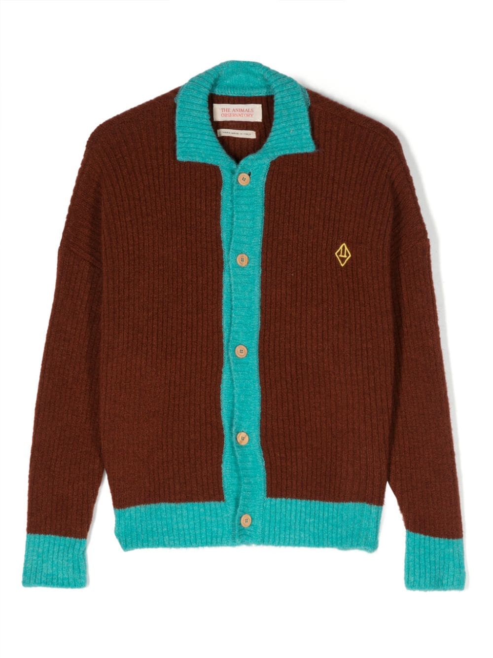 The Animals Observatory logo-embroidered knitted cardigan - Brown von The Animals Observatory