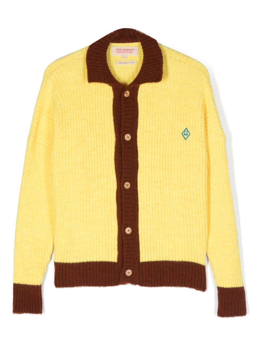 The Animals Observatory logo-embroidered knitted cardigan - Yellow von The Animals Observatory