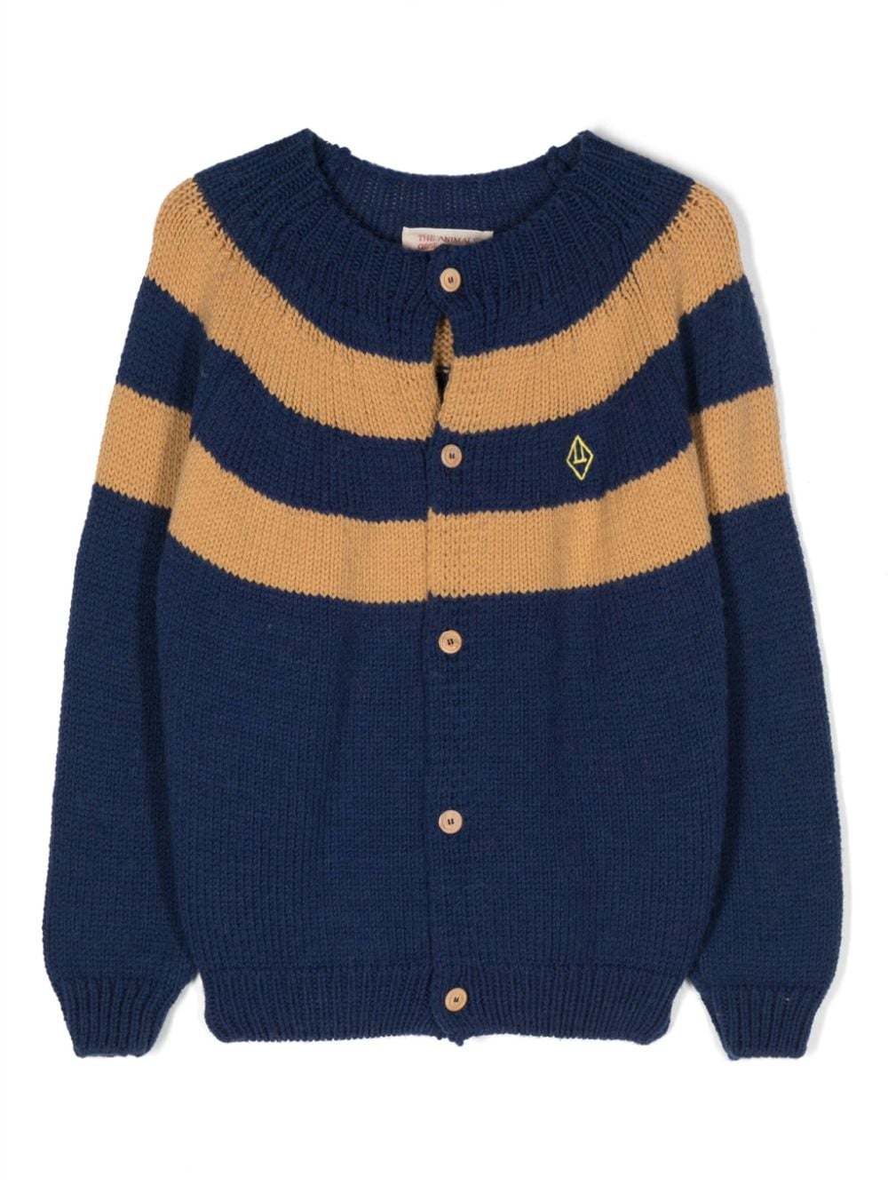 The Animals Observatory logo-embroidered stripped cardigan - Blue von The Animals Observatory