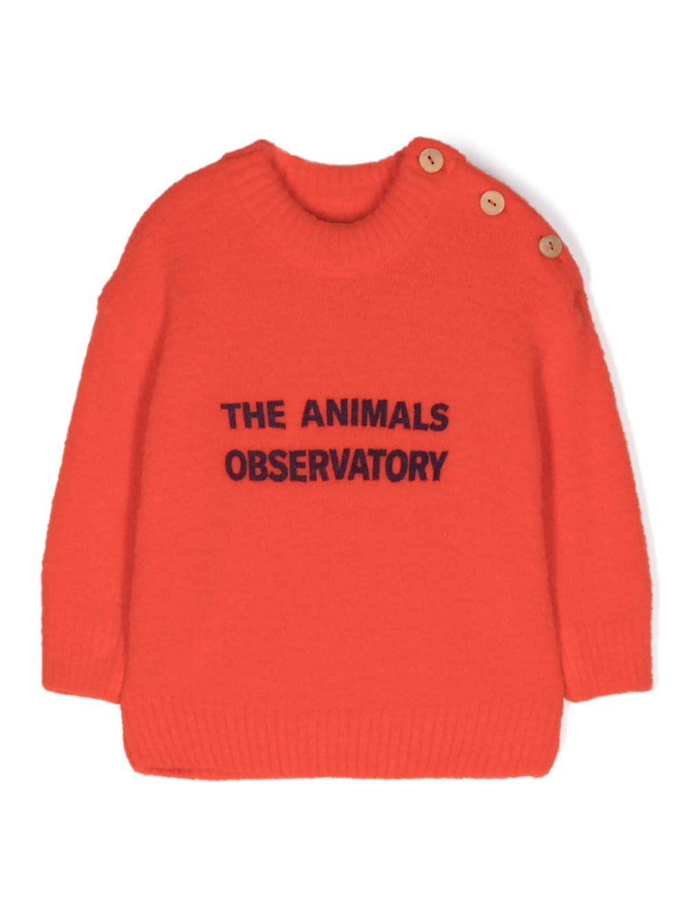 The Animals Observatory logo-print brushed jumper - Orange von The Animals Observatory