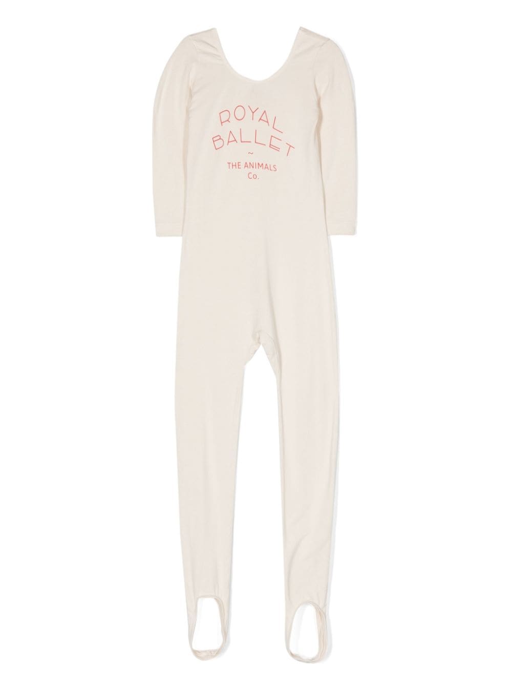 The Animals Observatory logo-print long-sleeve jumpsuit - Neutrals von The Animals Observatory