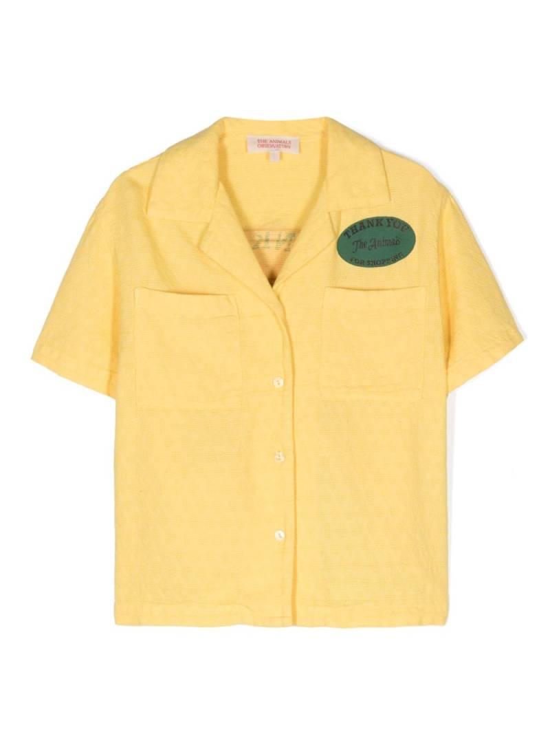 The Animals Observatory logo-print shirt - Yellow von The Animals Observatory