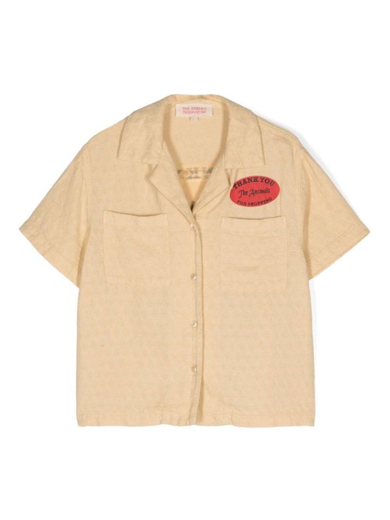 The Animals Observatory logo-print short-sleeve shirt - Neutrals von The Animals Observatory