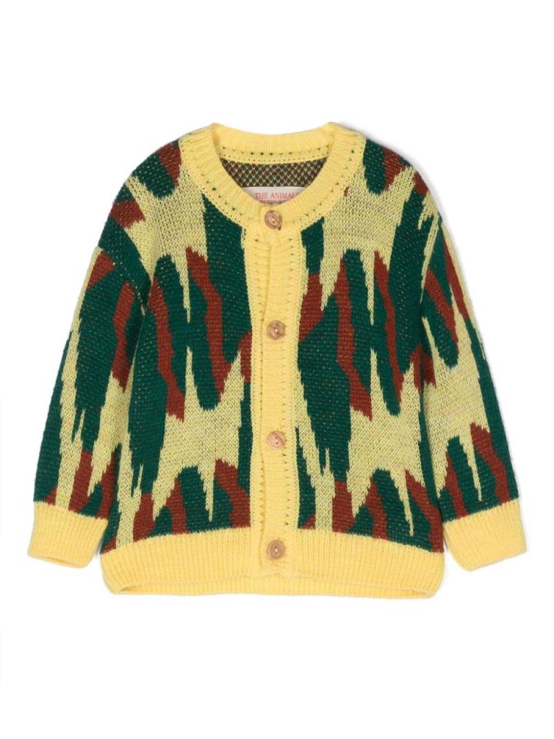 The Animals Observatory patterned intarsia-knit cardigan - Yellow von The Animals Observatory