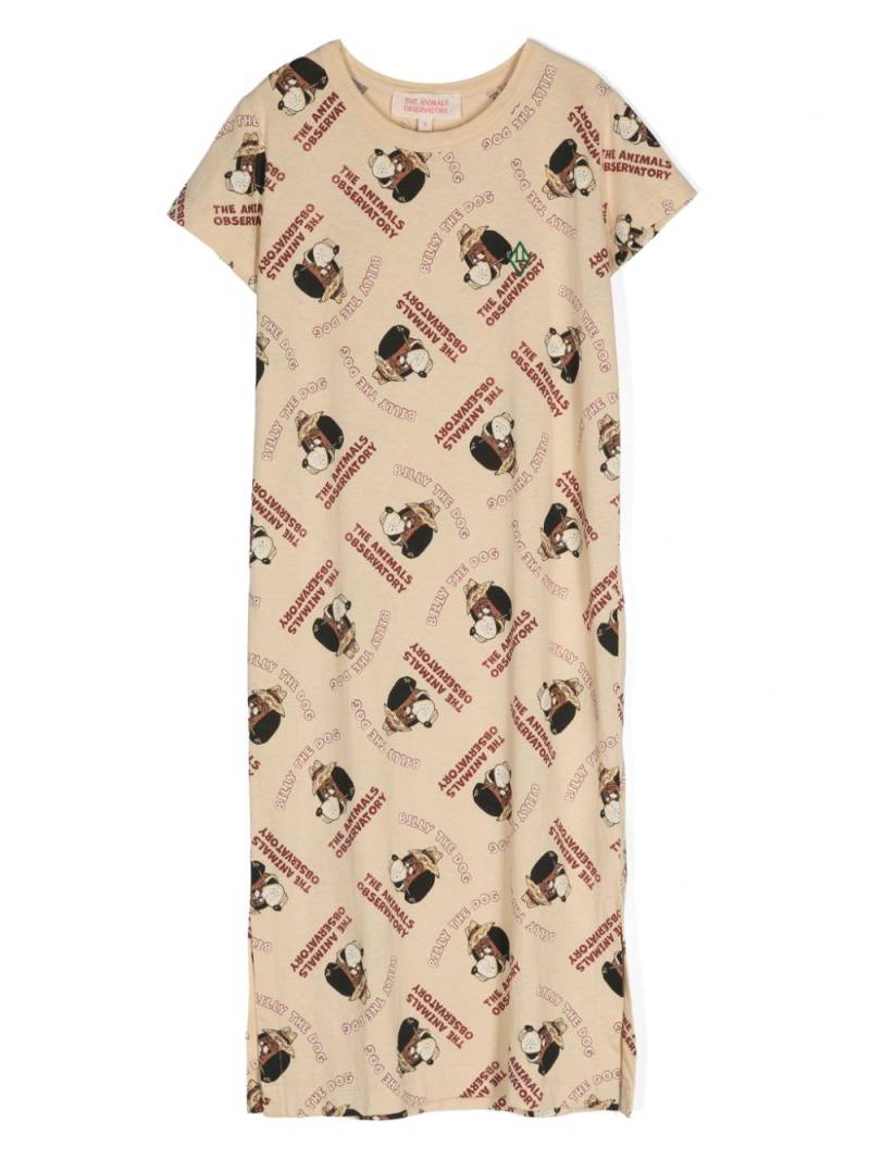 The Animals Observatory printed midi T-shirt dress - Neutrals von The Animals Observatory