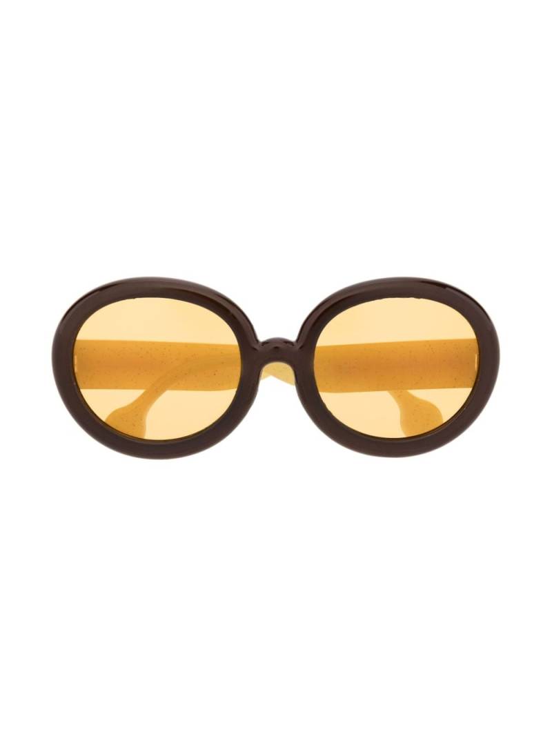 The Animals Observatory round-frame logo-print sunglasses - Brown von The Animals Observatory