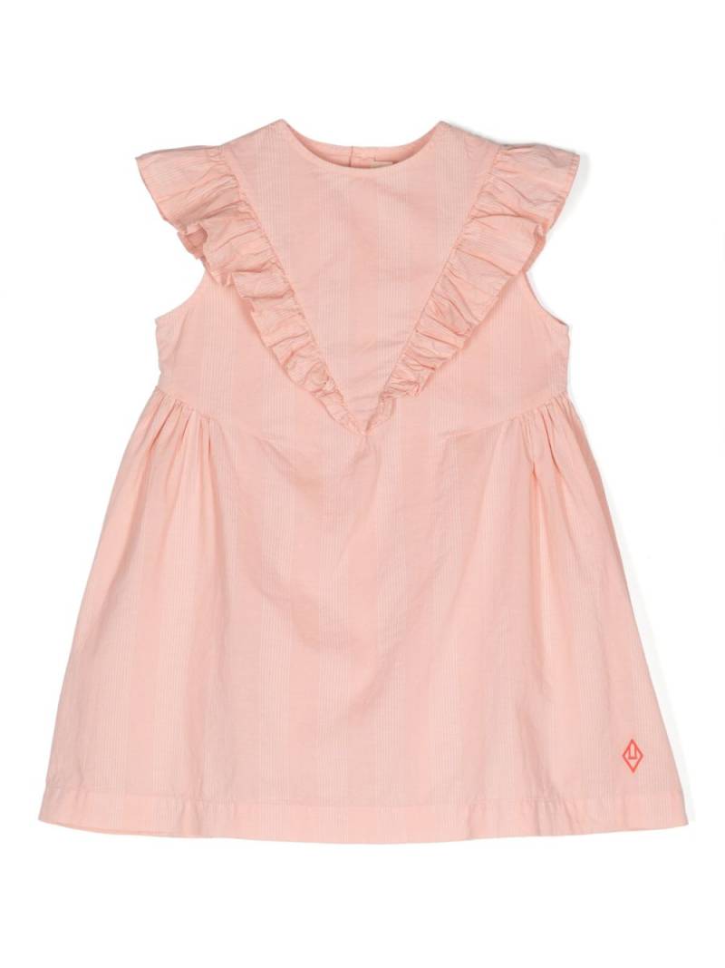 The Animals Observatory ruffle-trim striped cotton dress - Pink von The Animals Observatory