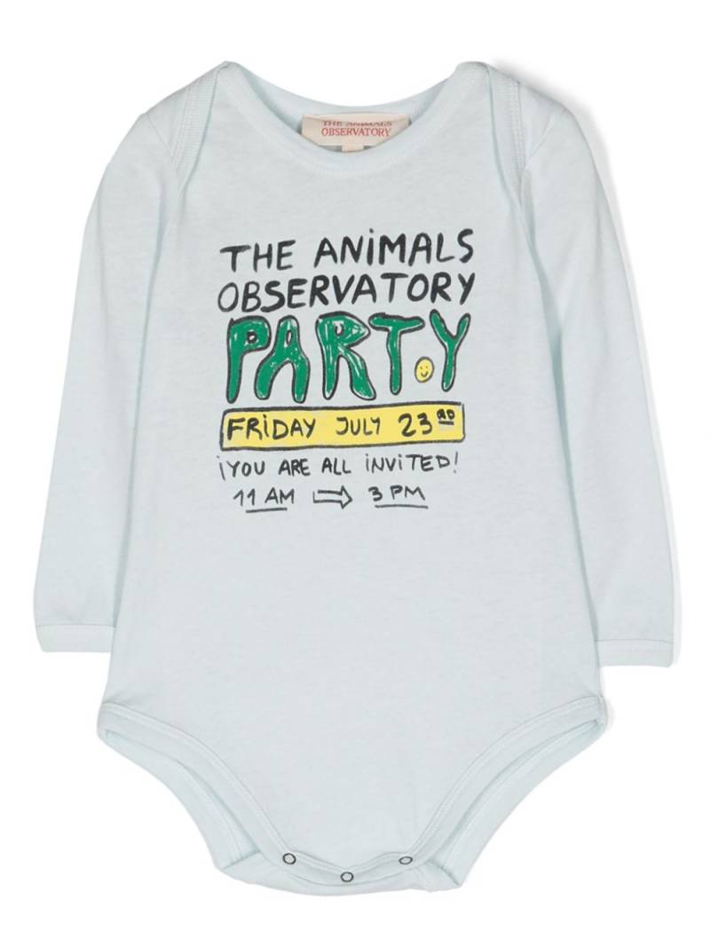 The Animals Observatory slogan-print jersey body - Blue von The Animals Observatory