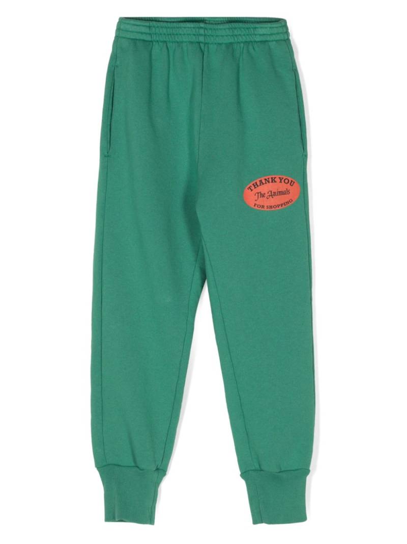 The Animals Observatory text-print cotton track pants - Green von The Animals Observatory