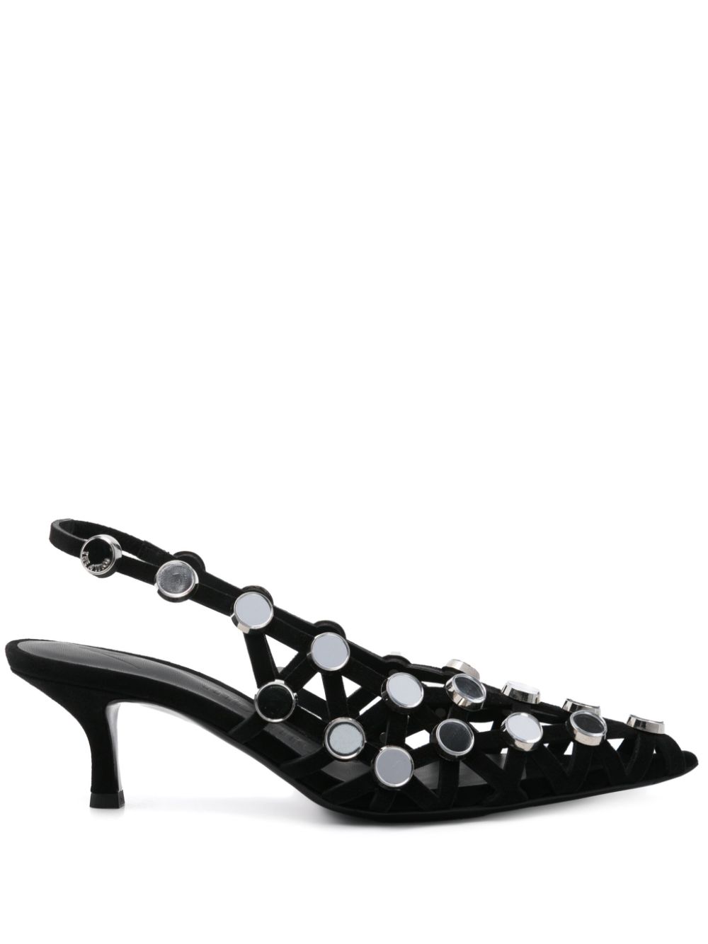 The Attico 50mm Grid slingback pumps - Black von The Attico