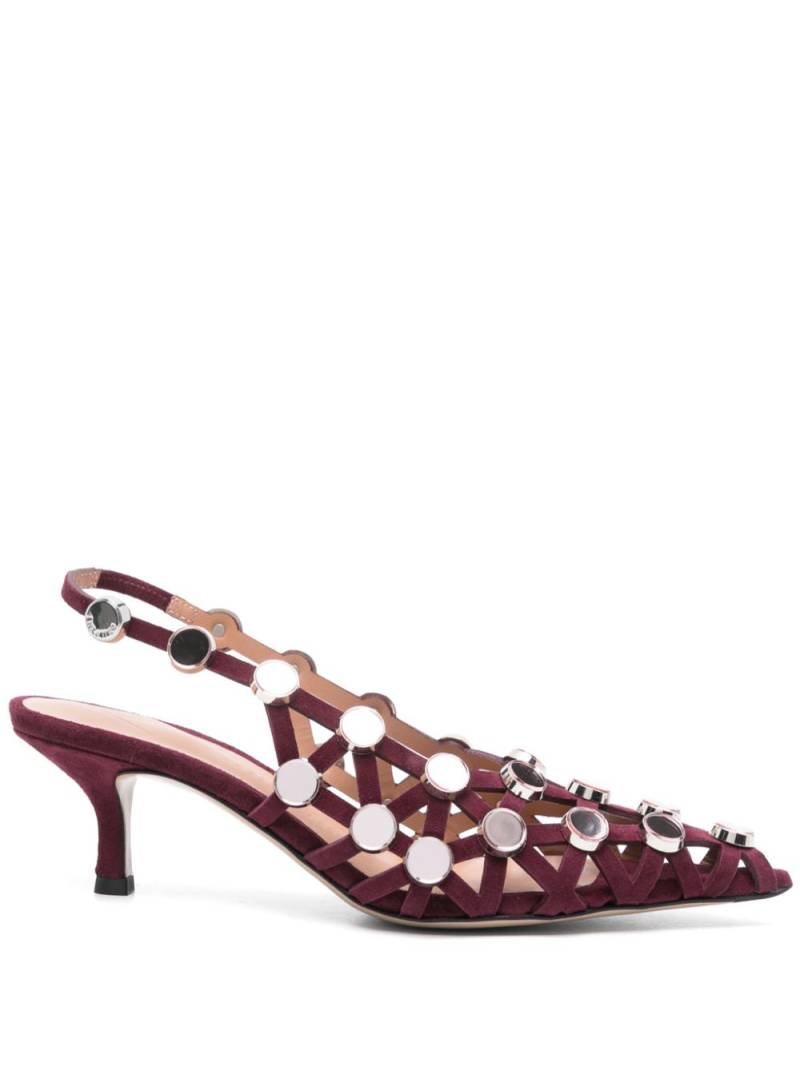 The Attico 50mm Grid slingback pumps - Purple von The Attico