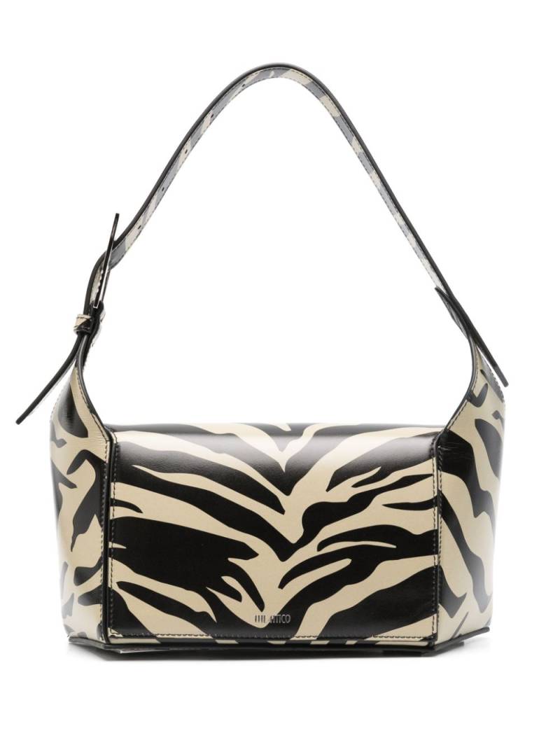 The Attico 7/7 zebra-print shoulder bag - Black von The Attico