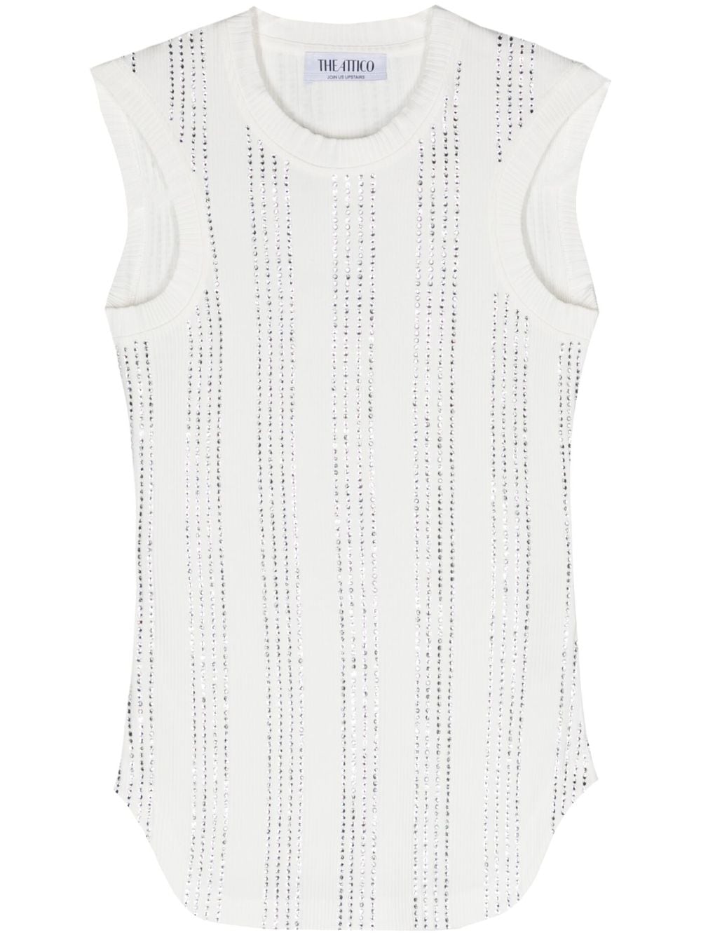 The Attico Reese crystal-embellished tank top - White von The Attico