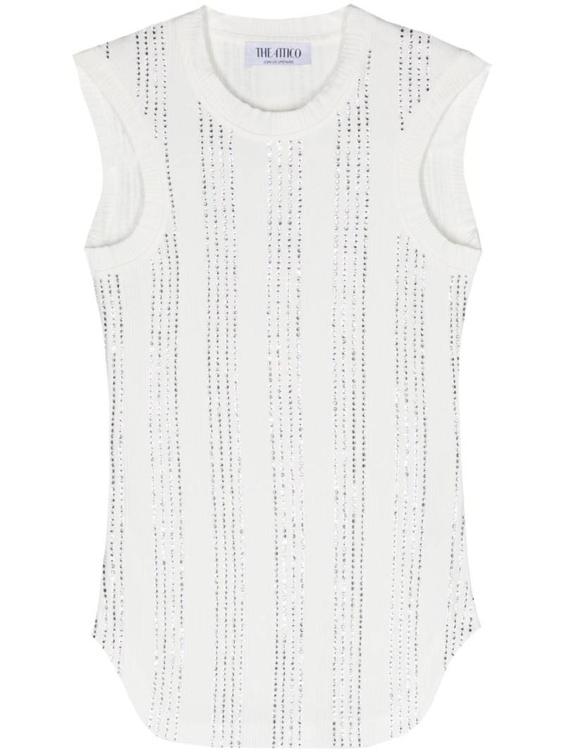 The Attico Reese crystal-embellished tank top - White von The Attico