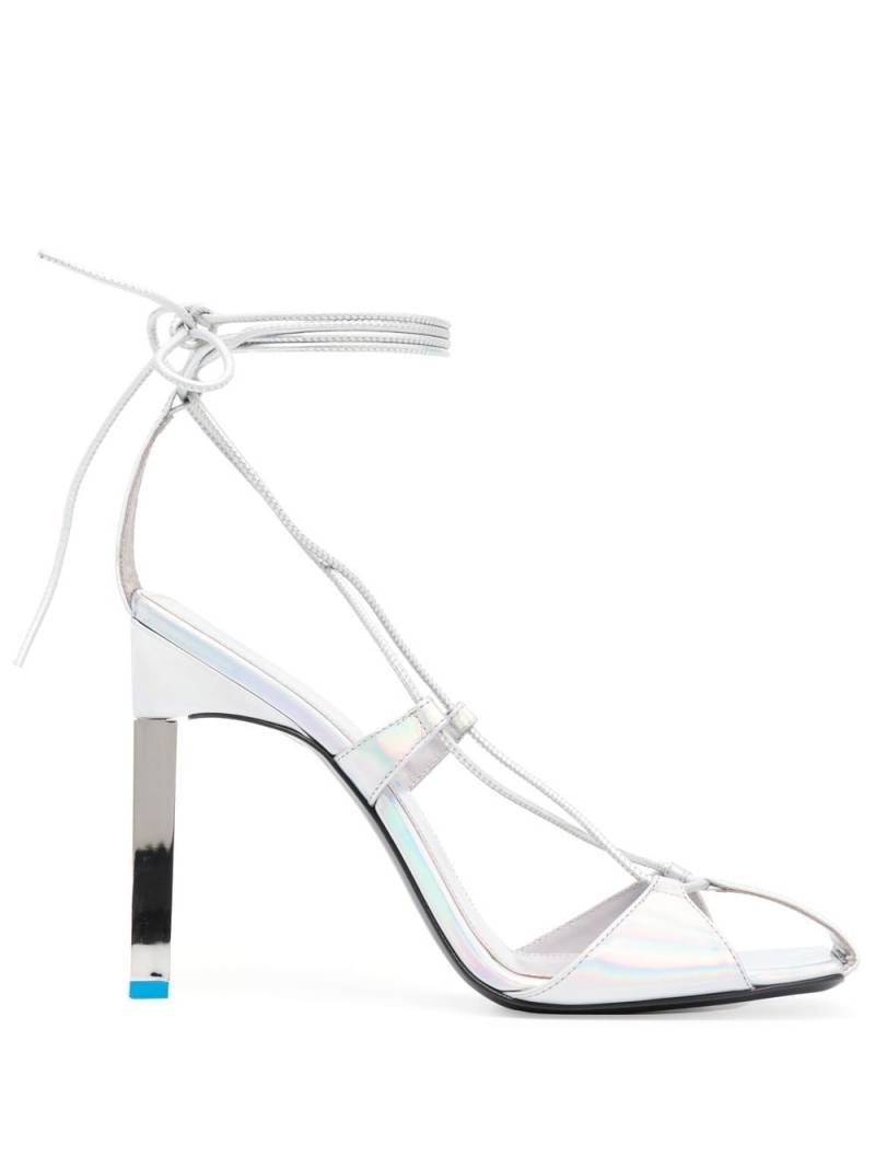 The Attico Adele 105mm iridescent sandals - Silver von The Attico