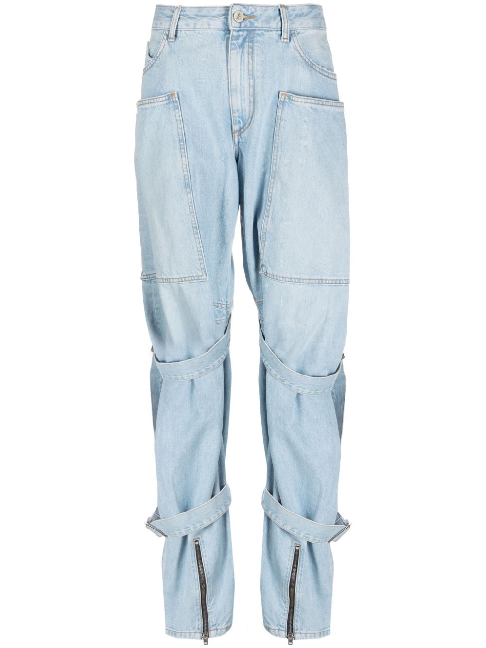 The Attico Alec high-waisted buckled jeans - Blue von The Attico