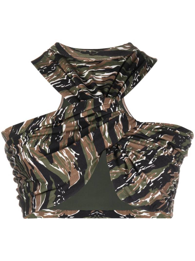 The Attico Asahi camouflage-print top - Green von The Attico