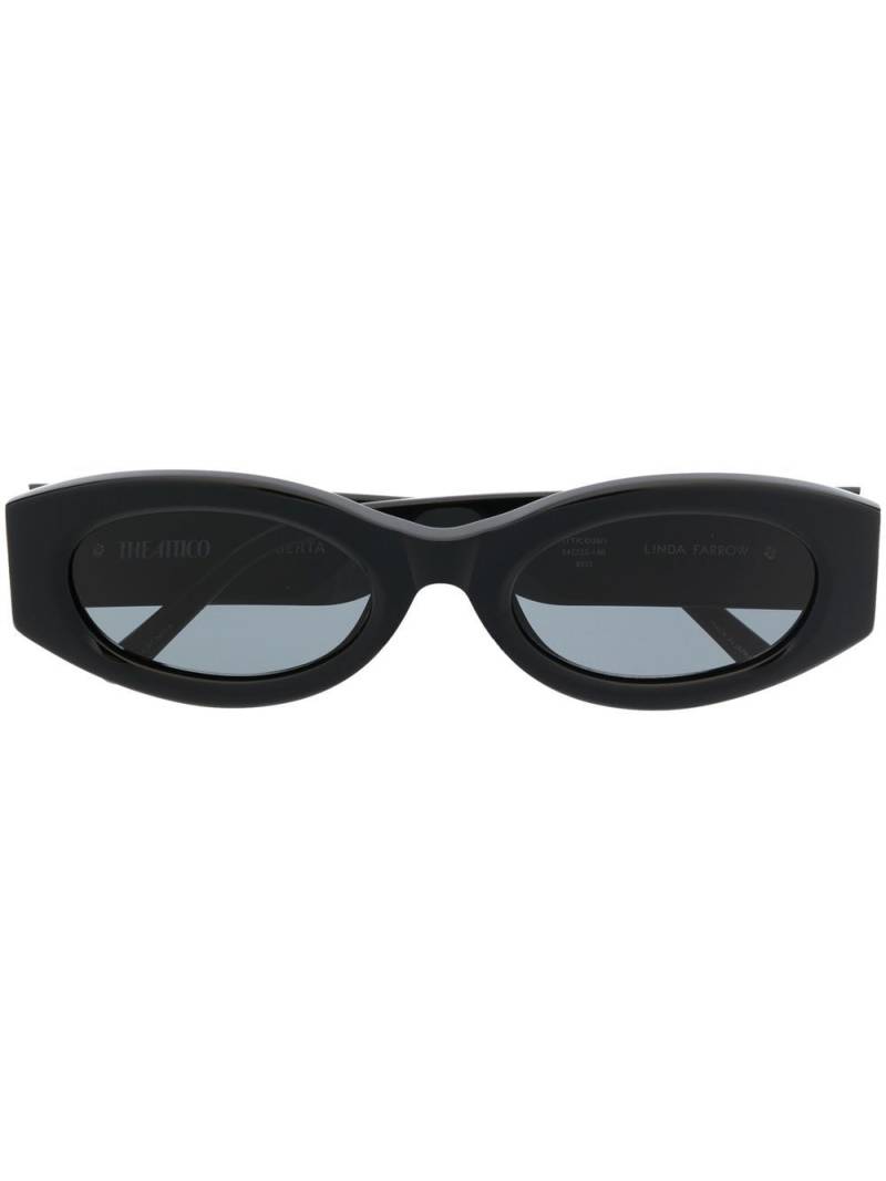 The Attico x Linda Farrow Berta rectangle-frame sunglasses - Black von The Attico