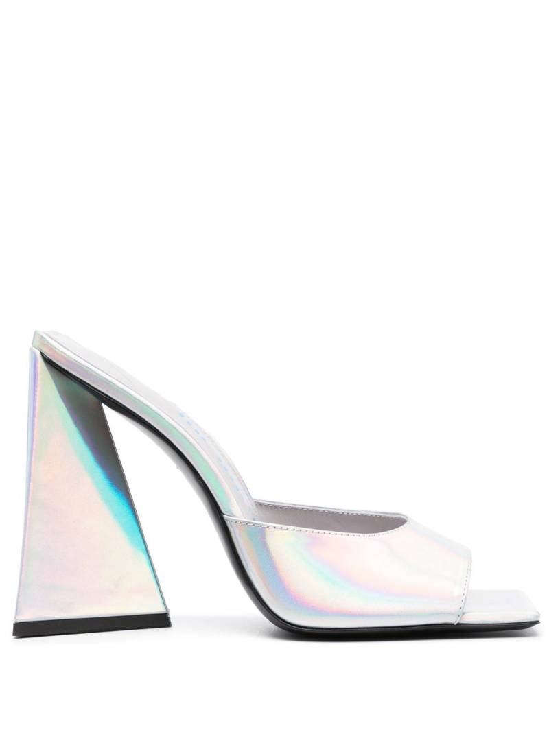 The Attico Devon 115mm iridescent mules - Silver von The Attico