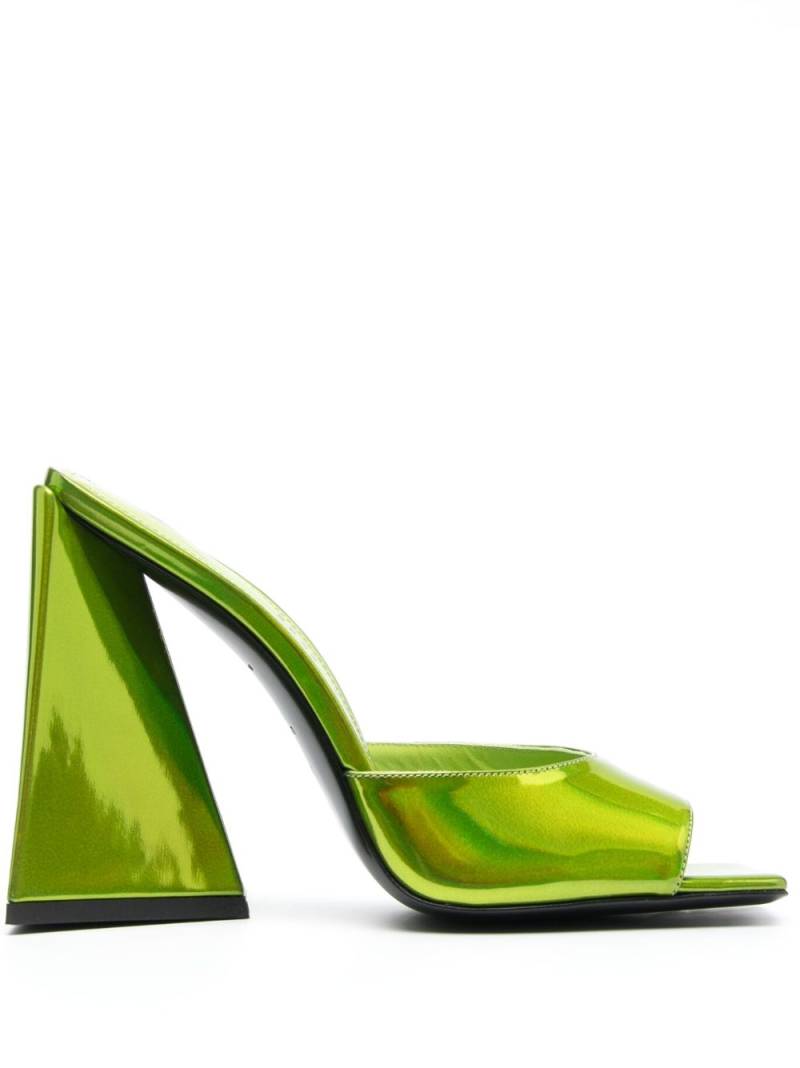 The Attico Devon 115mm iridescent mules - Green von The Attico