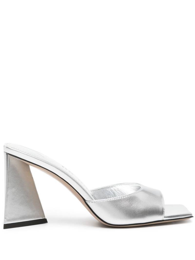 The Attico Devon 85mm metallic mules - Silver von The Attico