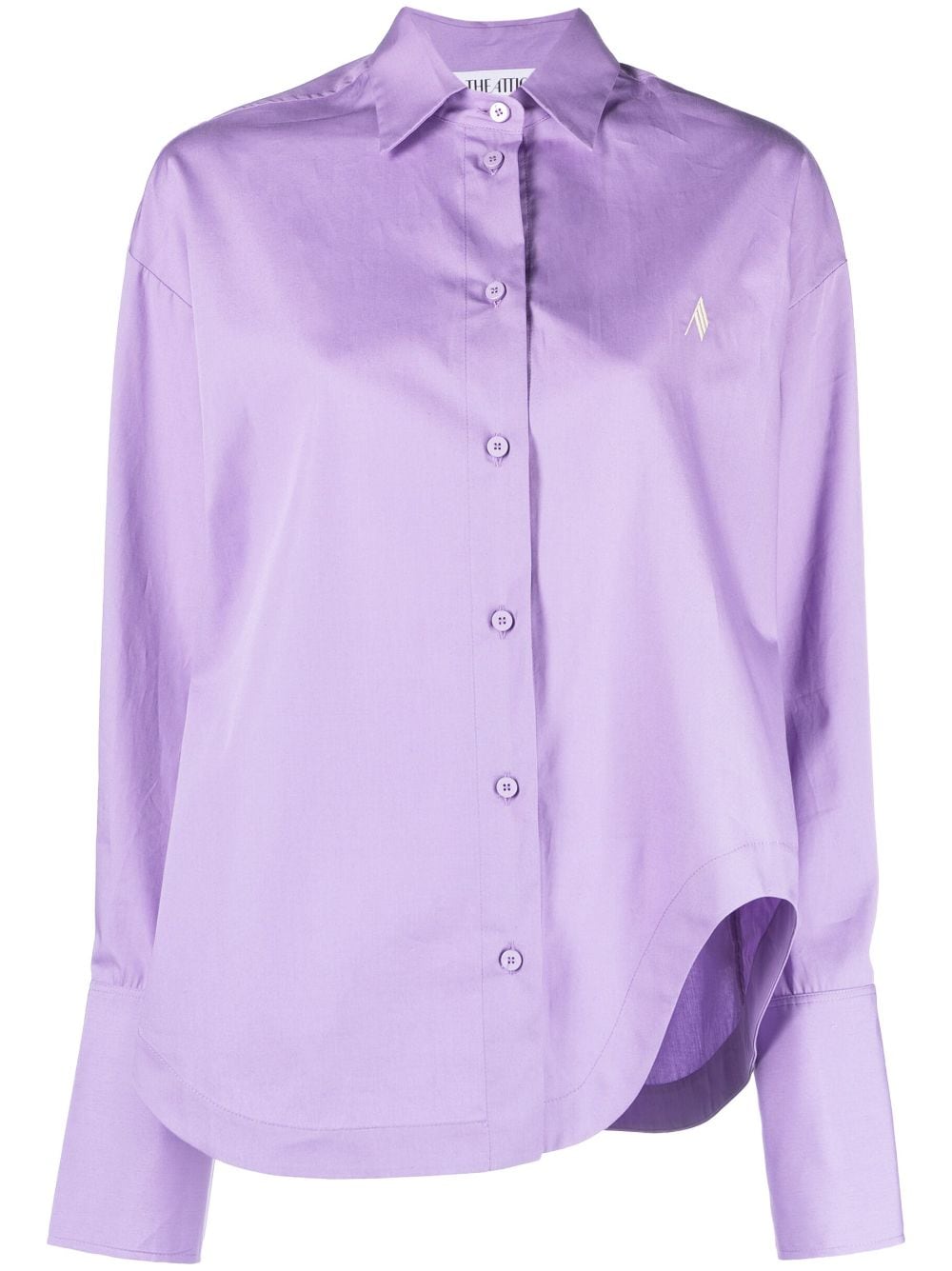 The Attico Eliza asymmetric cotton-poplin shirt - Purple von The Attico