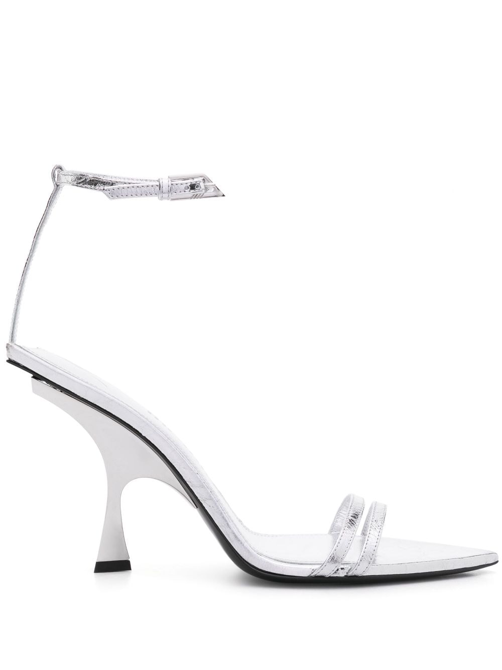 The Attico Ester 95mm leather sandals - Silver von The Attico