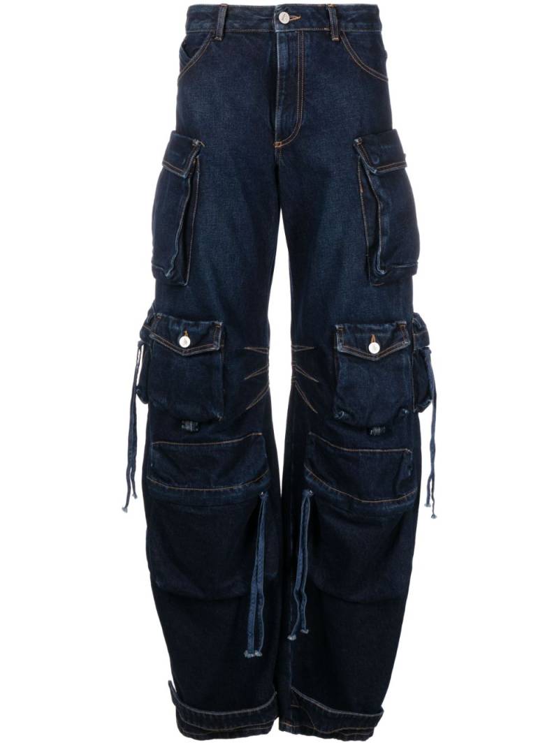 The Attico Fern wide-leg cargo jeans - Blue von The Attico