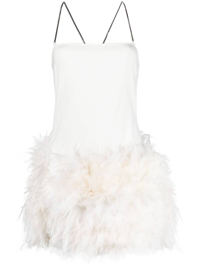 The Attico Fujiko feather-trimmed minidress - White von The Attico