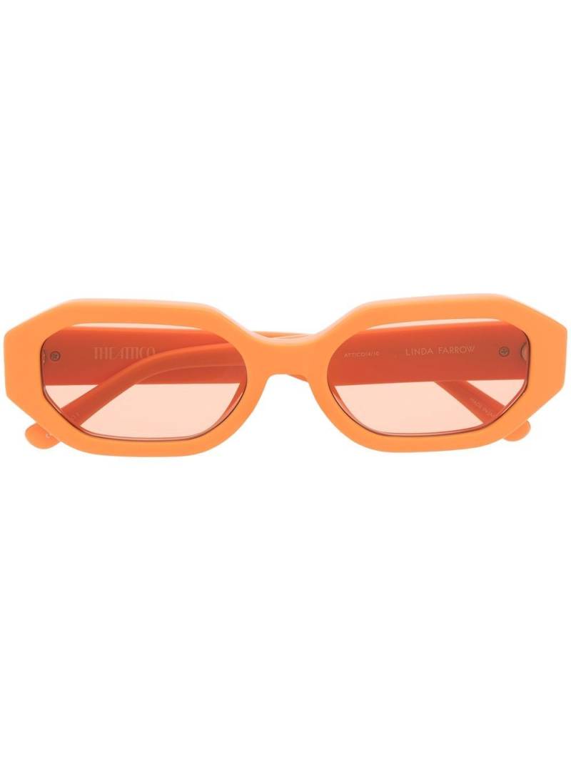 Linda Farrow x The Attico Irene oval-frame sunglasses - Orange von Linda Farrow