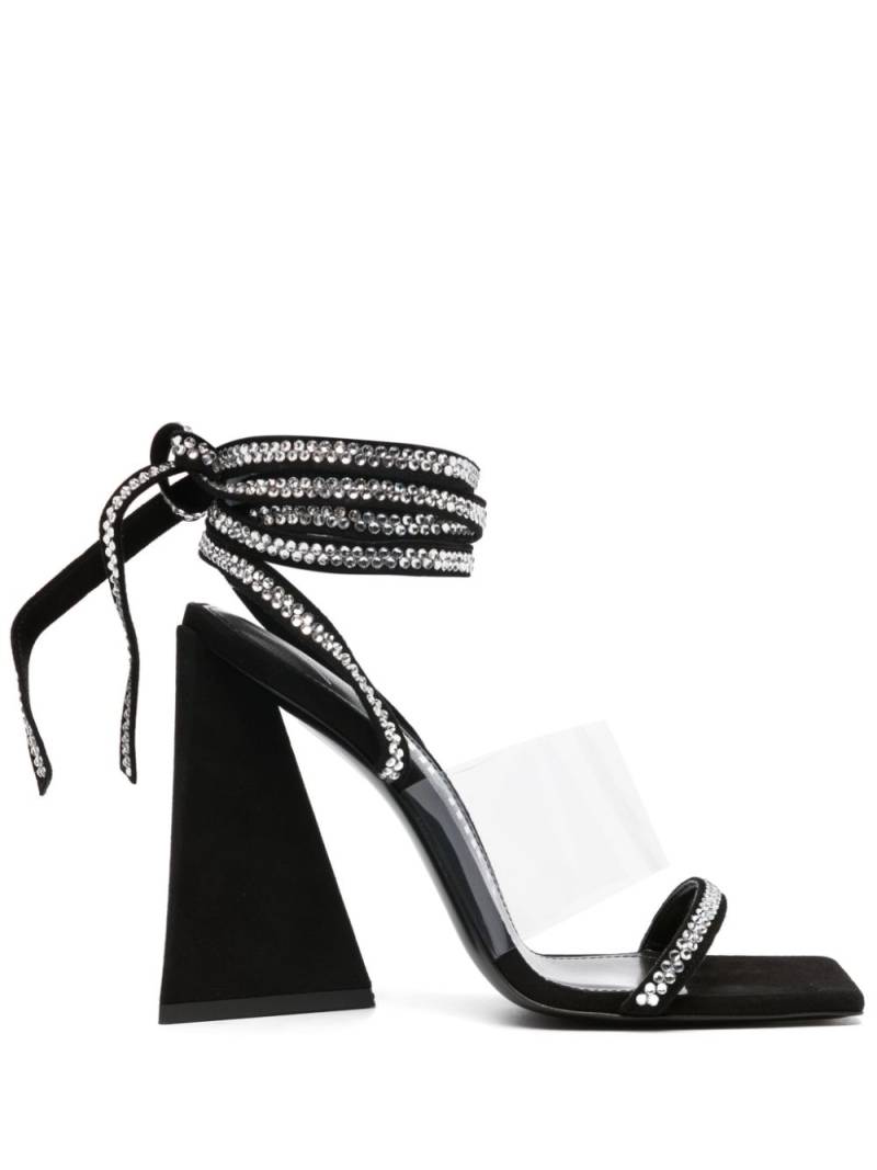 The Attico Isa 115mm embellished leather sandals - Black von The Attico