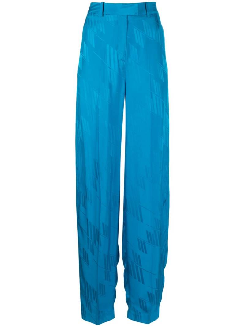 The Attico Jagger monogram wide-leg trousers - Blue von The Attico