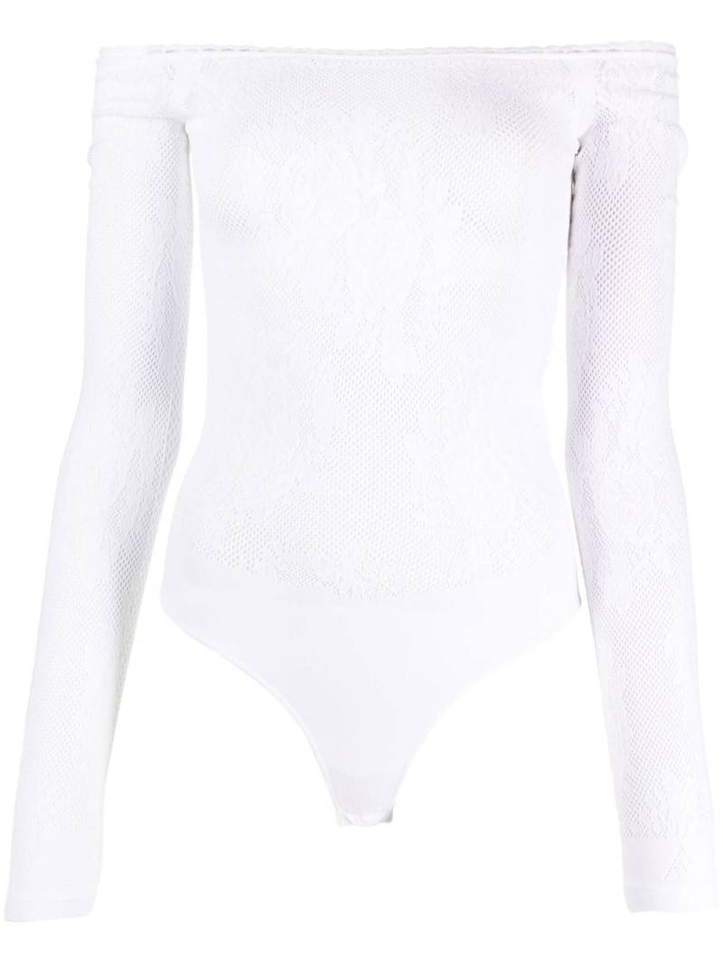 The Attico Kim off-shoulder bodysuit - White von The Attico