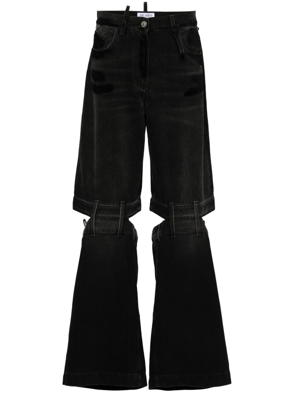 The Attico Lunghi high-rise wide-leg jeans - Black von The Attico