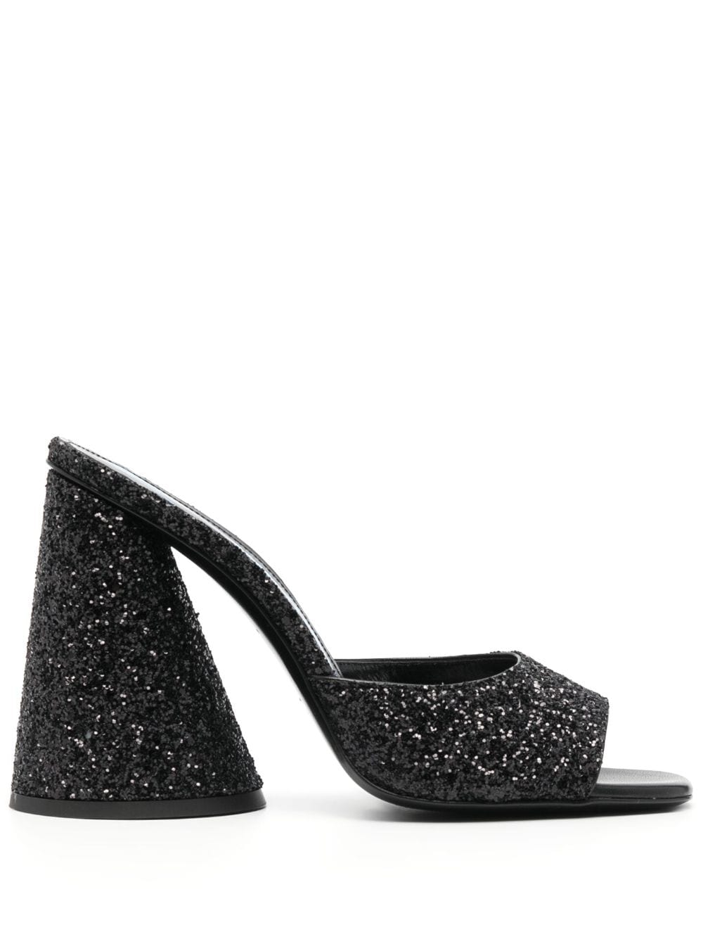 The Attico Luz 105mm glitter-embellished mules - Black von The Attico