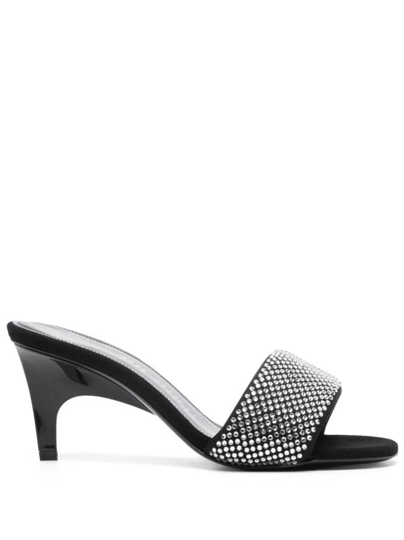 The Attico Rem 60mm crystal-embellished mules - Black von The Attico