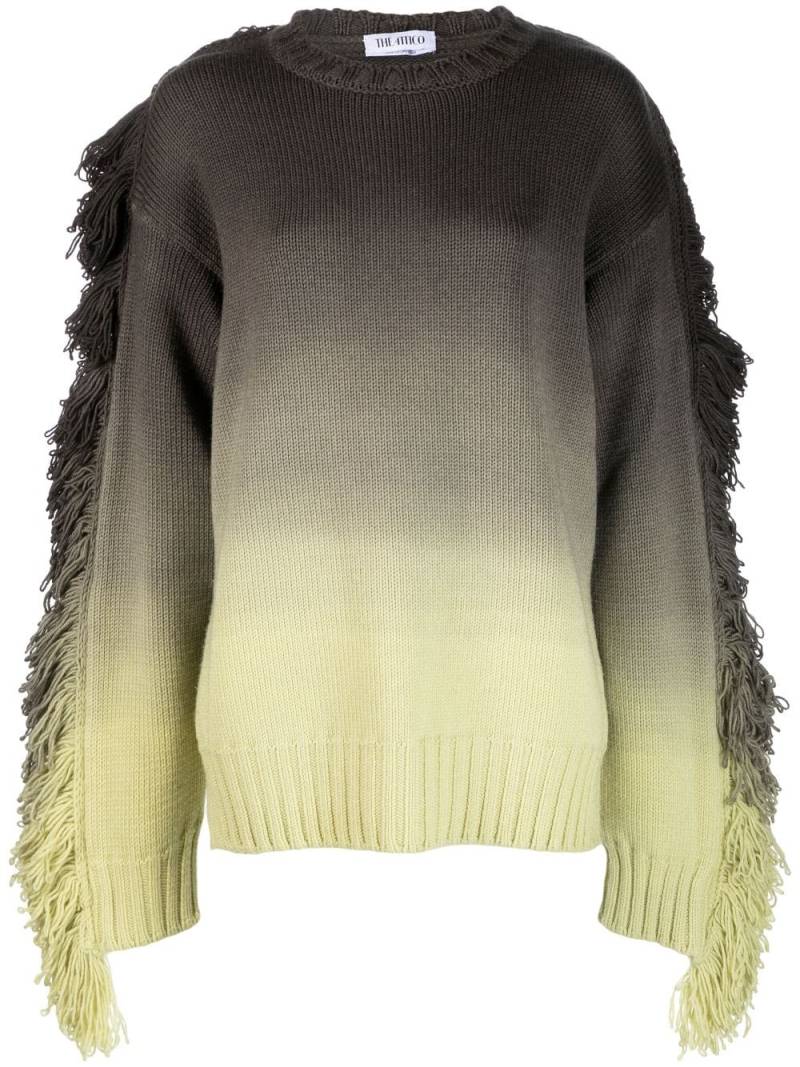 The Attico Rundie fringe-trimmed ombré sweater - Grey von The Attico