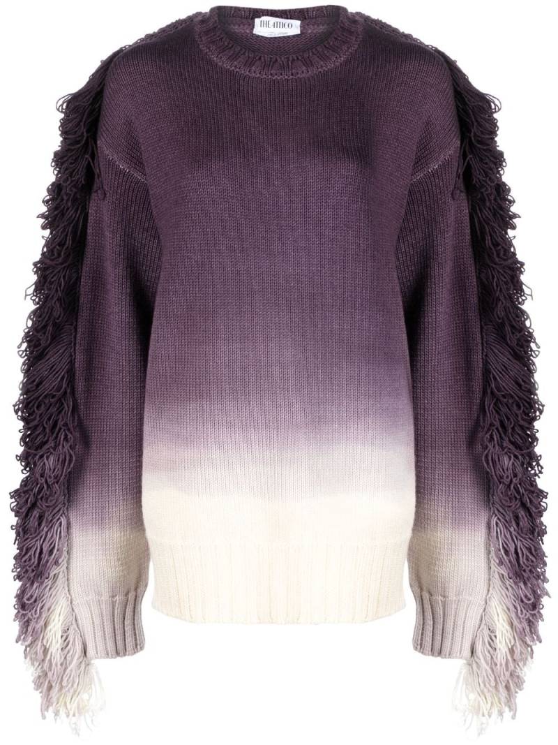 The Attico Rundie fringed ombré jumper - Purple von The Attico