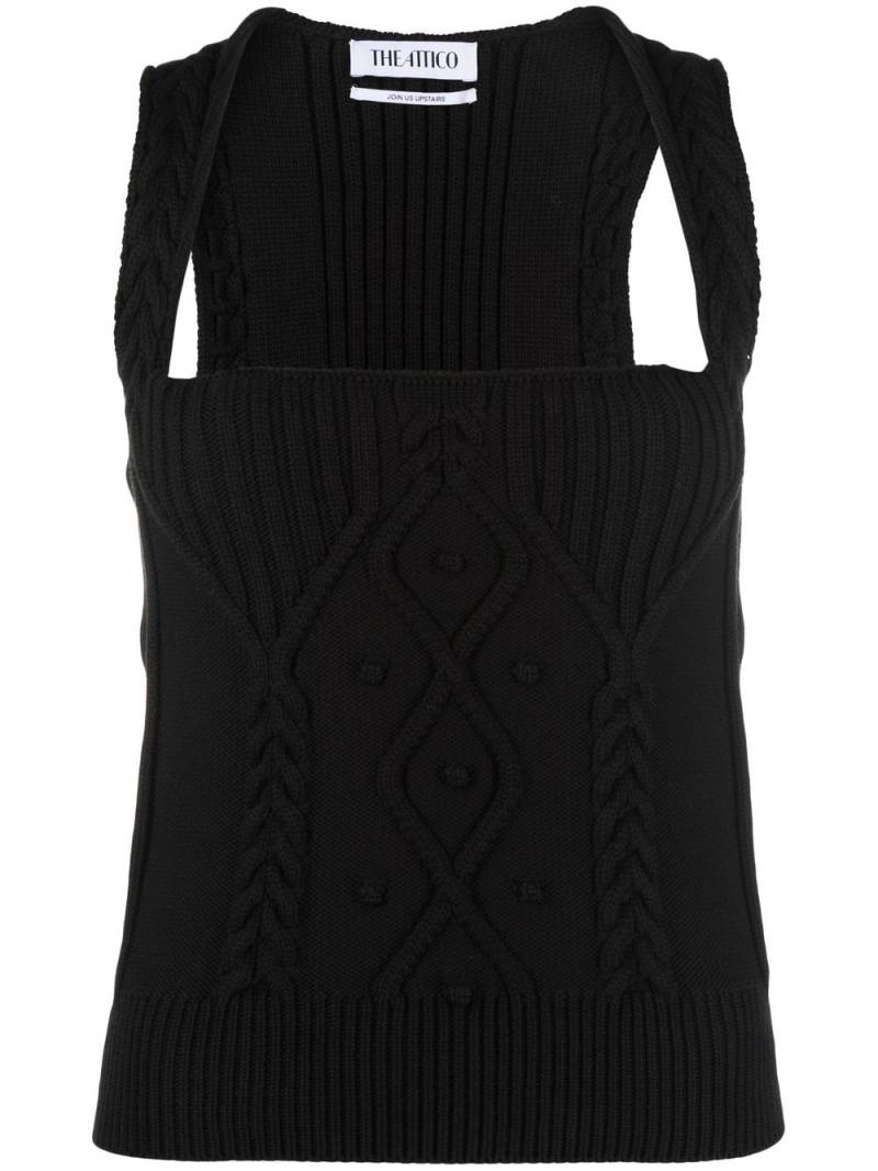 The Attico Sofia knitted sleeveless top - Black von The Attico